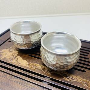 表面裏面S999銀製 超高品質 磁器ヤカン 茶道具 セット 湯呑2客 茶器セット 煎茶器 煎茶道具 茶碗 杯 盃ライテックケトル 急須 230ml の画像7