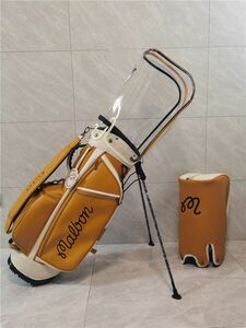 ★★★082 Golf Bag 　MALBON/キャディーバック ゴルフバッグ PU レザー,9型，3.5kg,スポーツゴルフバッグ