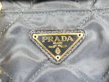 1円～中古品★PRADA プラダ チェーン ナイロン ショルダー バッグ TESSUTO IMPUNTURATO B3244 ブラック_画像7