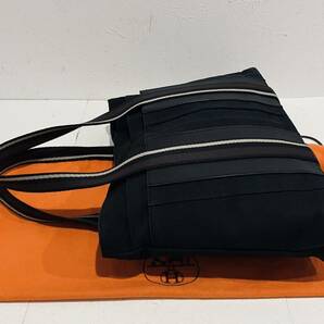 HERMES ★ 極上美品 エルメス バッグ 黒 トロカホリゾンタル トート バック レザー ブラック の画像5