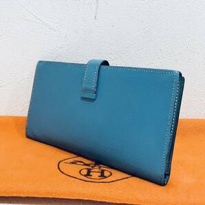 HERMES 極上美品 べアン レザー 長財布 ヴォーエプソン □kの画像3