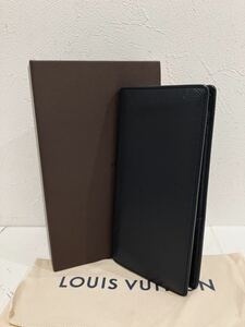 LOUIS VUITTON ★ 新品同様 ルイヴィトン タイガ 黒 ブラック 長財布 メンズ 小銭入れ有り プラザ