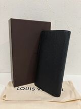 LOUIS VUITTON ★ 極上美品 ルイヴィトン タイガ 黒 ブラック 長財布 メンズ 小銭入れ有り プラザ_画像3