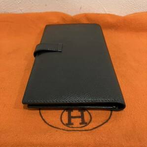 HERMES 極上美品 レザー 長財布 ブラック ベアン エルメス ゴールド金具の画像8