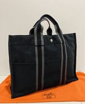 HERMES ★ 極上美品 エルメス バッグ　黒 フールトゥ トート バッグ MM 黒 ブラック_画像1