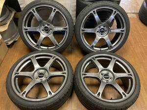 ◆希少◆RAYS レイズ ボルクレーシング TE037 6061◆19インチ 8.5J +41 PCD100 5H◆NITTO NT555G2 付き◆FT86 GR86 プリウス CT BRZ 他に