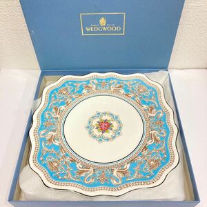 1円〜 保管品 美品 WEDGWOOD ウェッジウッド フロレンティーン ターコイズ スクエア デザートプレート お皿 FLORENTINE TURQUOISE