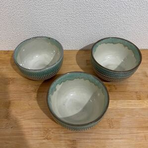 小石原焼 とびかんな 飛び鉋 和食器 茶碗 陶器 3個セットの画像2