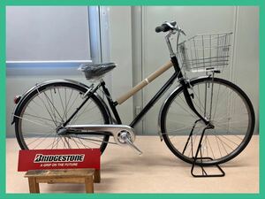 【未使用】ブリヂストン 自転車 通学 ママチャリ P.Xクリスタルブラック 黒 L7ST2 [内装3段 /27インチ]オートライト【新品】管－⑦