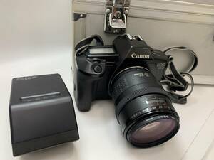 値下げ！ジャンク キャノンcanon　EOS50　フィルムカメラ 一眼レフ フラッシュ ケース付き 店舗受取り可 