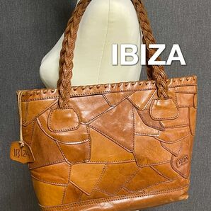 IBIZA イビザ　ハンドバッグ　トートバッグ　チャーム　レザー　ブラウン