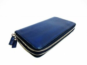 XB271△PRADA / プラダ / メンズ用 / 長財布 / レザー / ラウンドファスナー / 紺 / 21x13xマチ3.5cm / ビジネス 財布