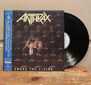 ◇国内盤/帯付!LP◇アンスラックス Anthrax / アマング・ザ・リヴィング Among The Ling R28D-2063 スラッシュメタル HR/HM◇来日記念盤