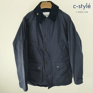 E166 [人気] Barbour バブアー BEDALE ノンオイルドクロスジャケット S ネイビー 1801307 コーデュロイ カバーオール | P★