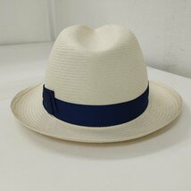 B521c [春夏][人気] Borsalino ボルサリーノ 中折れストローハット 61 クリーム系 イタリア製 帽子 | ファッション小物 Y_画像3