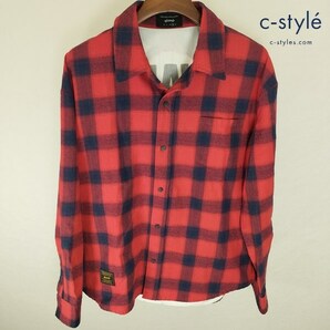 N237 [人気] glamb グラム PARTRIC CHECK SHIRT 3 レッド×ネイビー パトリックチェックシャツ GB17SP/SH02 | N★の画像1