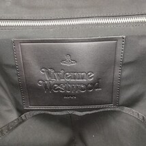 E377 [人気] Vivienne Westwood トートバッグ ブラック系 ウール 専用袋 レザー ボストンバッグ | P★_画像5