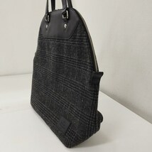 E377 [人気] Vivienne Westwood トートバッグ ブラック系 ウール 専用袋 レザー ボストンバッグ | P★_画像3