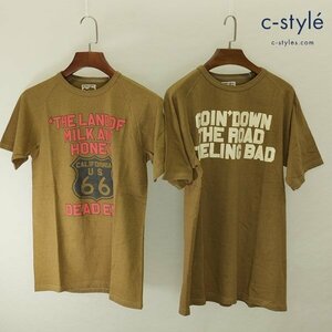 N505a [セット] BARNSTORMERS バーンストーマーズ Tシャツ S L カーキ GOIN'DOWN THE ROAD FEELING BAD 他 半袖 プリント | トップス K