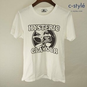 E654a [春夏][人気] HYSTERIC GLAMOUR ヒステリックグラマー 半袖 Tシャツ S ホワイト サングラスガール | トップス Nの画像1