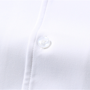 C0490-L新品■綿混 メンズ 高級感 トップス 長袖 シャツ ドレスシャツ ワイシャツ 無地 ビジネス シャツ おしゃれ 20代 30代/ホワイトの画像4