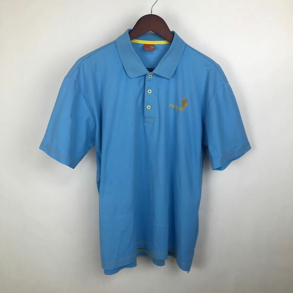 PARADISO 大きいサイズ 半袖 ポロシャツ メンズ LLサイズ ブルー カジュアル スポーツ トレーニング golf ゴルフ ウェア FA308