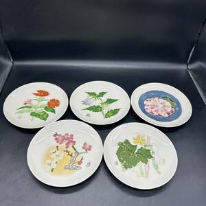 小倉遊亀　絵皿　飾り皿　ニュートーキョー 5枚セット　ビール祭記念品　1972 希少 飾皿 NEW TOKYO レア K1