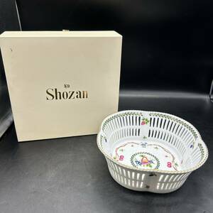 Shozan 翔 透かし デリシヤスバスケツト　白磁菓子器　フルーツ皿　Maple 透かし模様　white china 鉢 K9