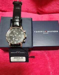 TOMMY HILFIGER クロノ クオーツ メンズ ウォッチ 時計 中古美品