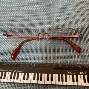 美品 メガネ JINS 遠用メガネ ハーフリム ナイロール UVカット ブルーライトカット