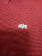 ラコステ LACOSTE　半袖 ポロシャツ　ペルー製　白ワニ　ビンテージ　ボルドー色　6　古着女子　_画像3