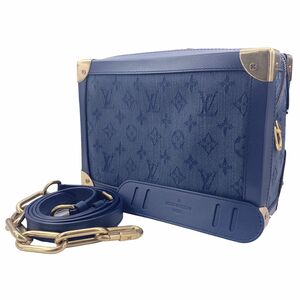 【中古】 LOUIS VUITTON ルイ・ヴィトン ショルダーバッグ M44723 ソフトトランク モノグラムデニム ネイビー 24007702MK