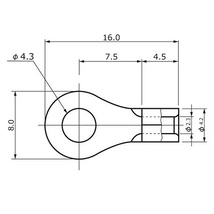 送料無料！ 非メッキ OFC 高純度無酸素銅 丸型(R型)圧着端子 4個set R2-4M_画像4