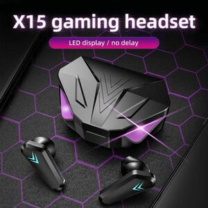 ワイヤレスイヤホン Bluetooth LEDディスプレイゲーマーイヤフォン マイク付き ノイズキャンセリング