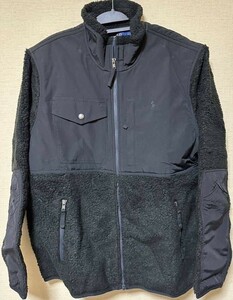 ◆RHC ロンハーマン別注 Polo Ralph Lauren ラルフローレン Hybrid Jacket フリース パーカー ジャケット Lサイズ 黒 未着用品