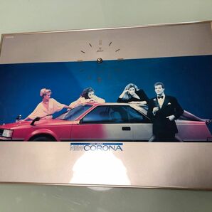 トヨタ コロナ ポスター パネル時計　壁掛け　時計　現状品　ロジャームーア　007　ジェームズボンド