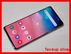 　★【38563WM】 ほぼ美品 au SCV42 SAMSUNG Galaxy S10+ プリズムホワイト SIMロック解除済 1円 ! 1スタ !