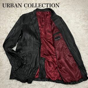URBAN COLLECTION 【漂う風格】　アーバンコレクション　レザージャケット　豚革　ブラック　ボルドー　LL 大きめ　ライダース　ボタン