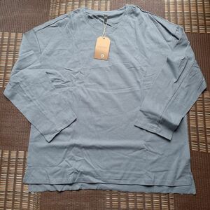 Tシャツ 長袖 メンズ ビッグシルエット カットソー　XLサイズ　ブルー