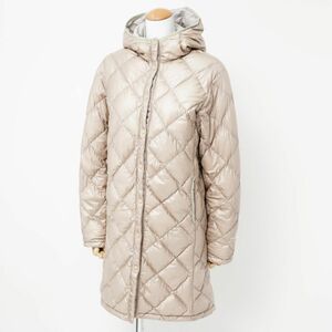 TH2472▲モンベル/mont-bell U.L.トラベルダウンコート フーディ キルティングコート 撥水 ベージュ系 サイズM Women's 1101368