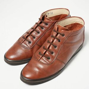 TH1384△BALLY バリー*スイス製*レースアップ*レザーシューズ*スニーカー*靴*ブラウン*size5E/23.5-24cm相当*レディース