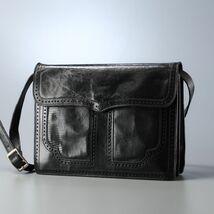 TE6047△YSL/イヴサンローラン*レザー×リザード型押し*ヴィンテージ*2way クラッチバッグ*ショルダーバッグ*クロスボディ*鞄*ブラック_画像3