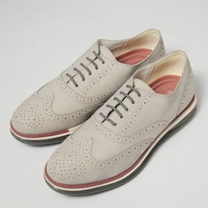 MF8833△コールハーン COLE HAAN オリジナルグランド*スエード*ウィングチップ オックスフォード レザーシューズ 靴*グレー系*size7B