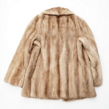 GP4880＝EMBA*エンバ*Tom Fong Fur*最高級毛皮 パステルミンク*ファーコート/ハーフコート*MINK リアルファー サイズ11*ライトブラウン系_画像3