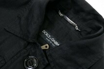 GI0444《DOLCE & GABBANA/ドルチェアンドガッバーナ》リネン ジャケット サイズ38 イタリア製 ブラック 黒 ミリタリージャケット_画像9