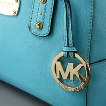 MG0989△MICHAEL KORS マイケルコース*レザー*2way ミニボストン*ハンドバッグ*ショルダーバッグ*クロスボディ*鞄*ライトブルー系_画像5