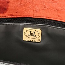 MG1110△JNL JANELL*本ダチョウ革*オーストリッチレザー*大容量*トートバッグ*ショルダーバッグ*肩掛け*鞄*レッド系_画像10