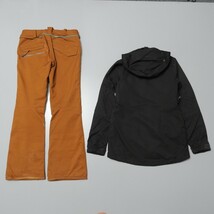 TG1964△2点セット*VOLCOM ボルコム*レディース*スノーウェア 中綿入り ジャケット フード スノーボード ストレッチ パンツ*黒*茶系*S・M_画像2