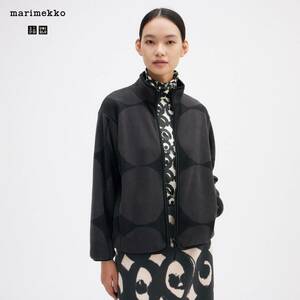 XLサイズ　UNIQLOｘMarimekko　フリースフルジップジャケット（長袖）ユニクロマリメッコ　ダークグレイ