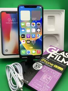 ★バッテリー新品 iPhone X 256GB SIMロック解除済み 最大容量100% 格安SIM可 docomo ○ MQC12J/A スペースグレー 中古 BP2035 2